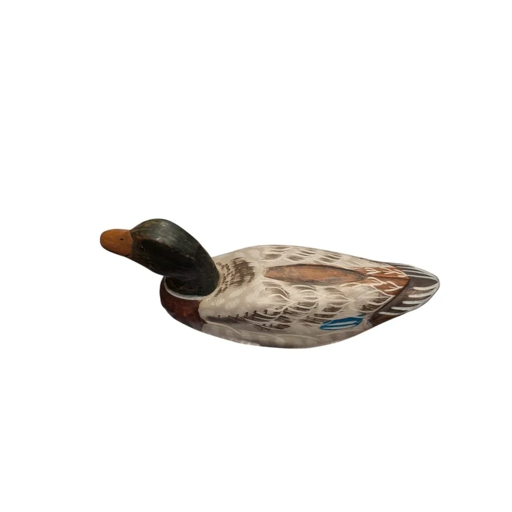 Vintage Hand Painted Wooden Mallard Drake Duck Decoy Decorative 11